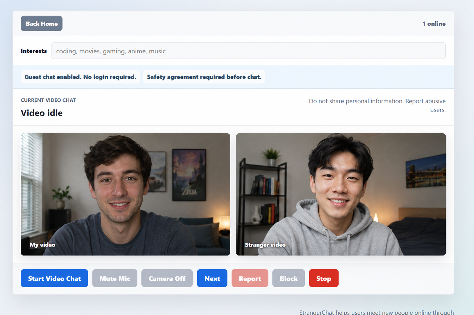 MintraLoop online video chat application preview